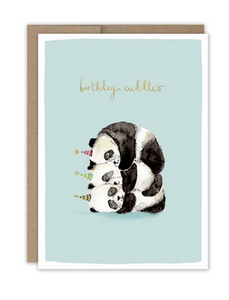 Panda Cuddles Birthday Card