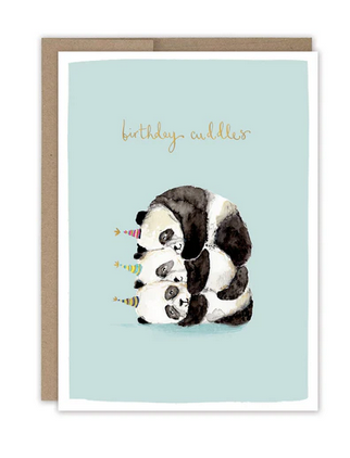 Panda Cuddles Birthday Card