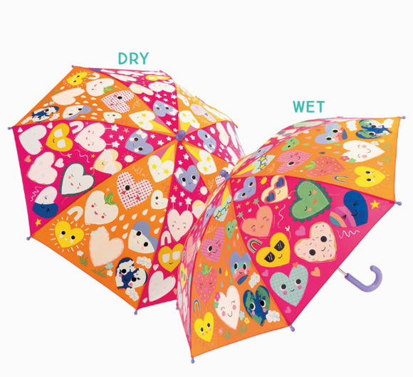 Magic Colour Changing Umbrella - Hearts