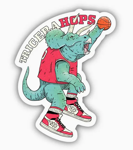 Basketball Tricerahops Sticker