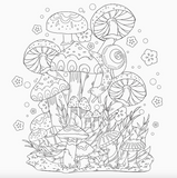 Mushrooms Artist's Colouring Book