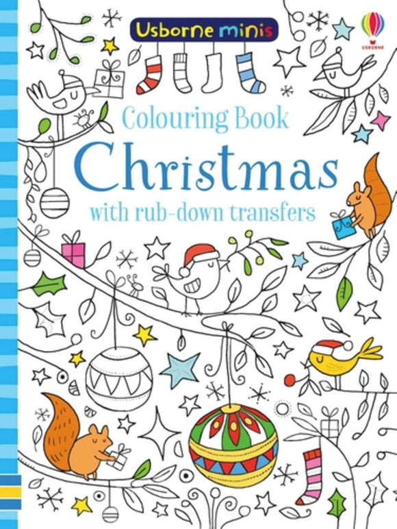 Usborne Minis: Colouring Book Christmas With Rub-Down Transfers