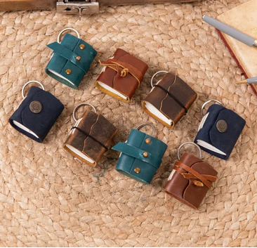 Miniature Journal with Keyring - Navy Blue