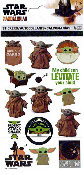 The Mandalorian Baby Yoda Stickers - 4 Sheets