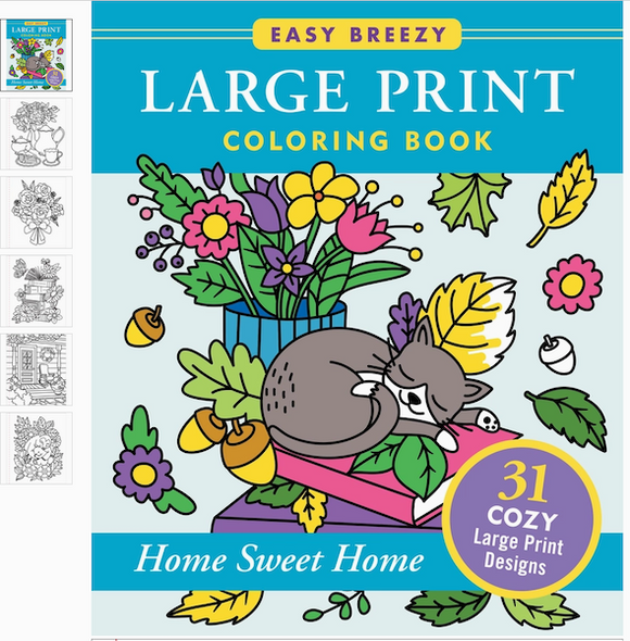 Large Print Colouring Book - Home Sweet Home