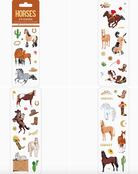 Horses Stickers - 6 Sheets