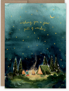 Starry Night Camping Birthday Card