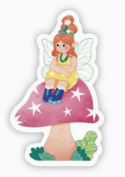 Forest Fairy on a Mushroom Sticker