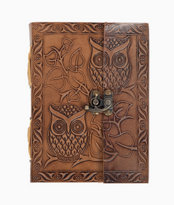 Owl Embossed Leather Diary