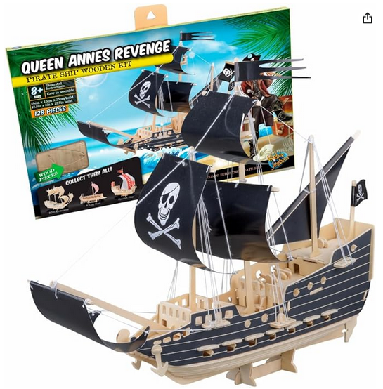 Queen Anne's Revenge Pirate Ship - Wooden Model Kit