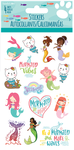 Mermaid Stickers - 4 Sheets