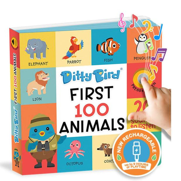 Ditty Bird First 100 Animals Interactive Sound Book