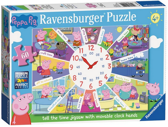 Peppa Pig Tell the Time 60pc Clock Puzzle