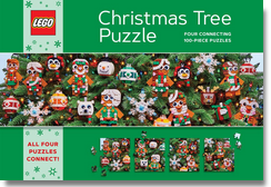 LEGO Christmas Tree Puzzle: Four Connecting 100-Piece Puzzles