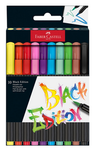 Black Edition Super Soft Brush Pens, Box of 10