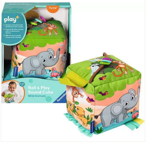 Roll & Play Sound Cube - Wild Animals