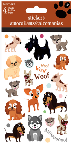 Playful Puppies Stickers - 4 Sheets