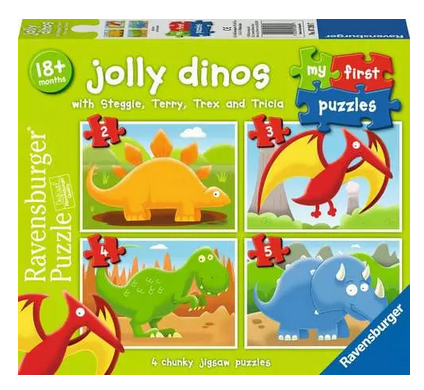 My First Puzzle - Jolly Dinos 2, 3, 4, 5 pc Puzzles
