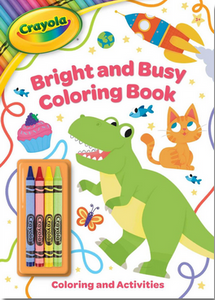 Crayola: Bright and Busy Colouring Book (includes 4 Crayola crayons!)
