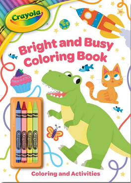 Crayola: Bright and Busy Colouring Book (includes 4 Crayola crayons!)