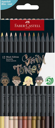 Black Edition Coloured Pencils Skin Tones - 12 pc