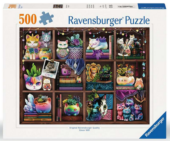 Cubby Cats and Succulents 500 pc Puzzle