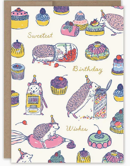Sweet Treats Hedgehog Birthday Card
