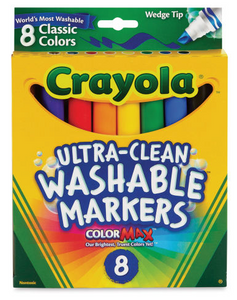 Crayola Washable Wedge Tip Markers - Classic Colours 8pk