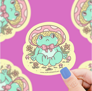 Mushroom Cap Frog Vinyl Sticker