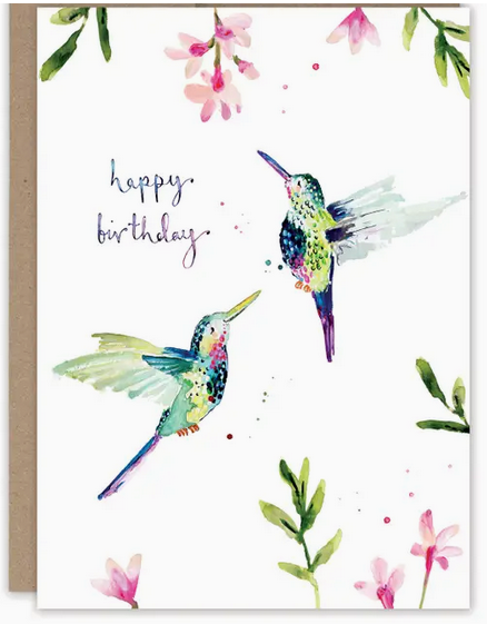 Hummingbirds Birthday Card
