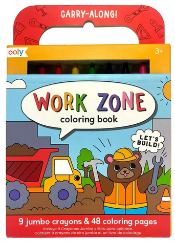 Carry Along Crayons & Colouring Book Kit - Work Zone