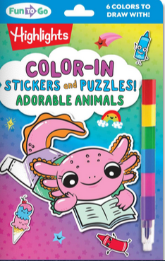 Colour-In Stickers and Puzzles: Adorable Animals