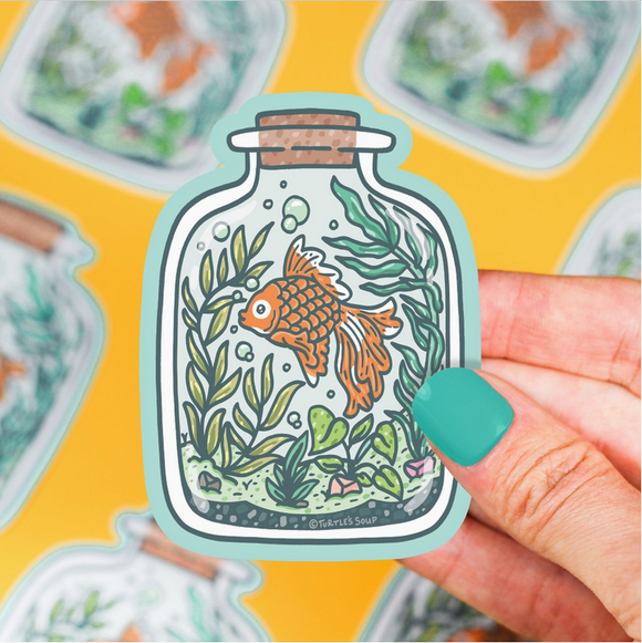 Goldfish Terrarium Vinyl Sticker