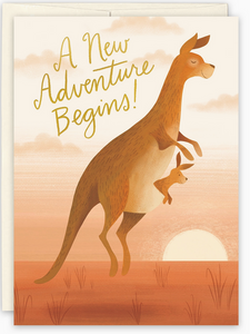 A New Adventure Begins - Kangaroos New Baby Card