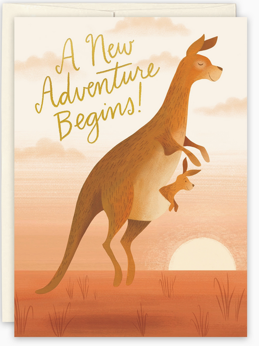 A New Adventure Begins - Kangaroos New Baby Card