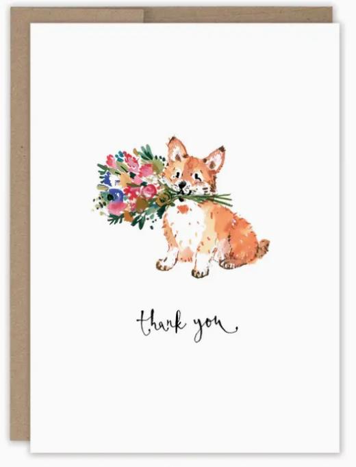 Corgi Dog Thank You Card
