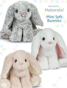 Natural Mini Soft Bunny Assortment 6"