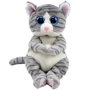 Beanie Bellies 8": Mitzi- Grey Tabby Cat