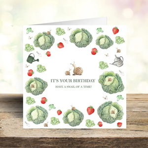 Garden Snail Design Birthday Card (Happy Birthday)