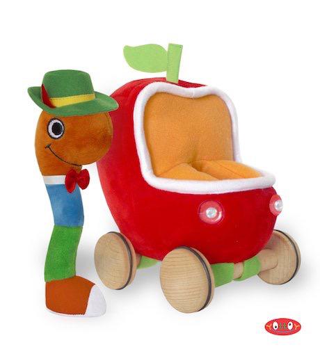 Lowly Worm Soft Toy with Apple Car: Richard Scarry