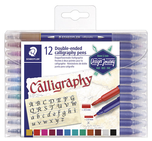 12 Double-ended calligraphy pens