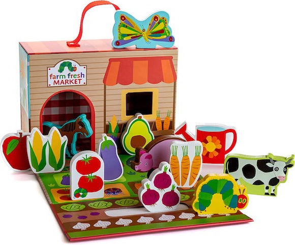 The Very Hungry Caterpillar Farmer's Market Wooden Playset with Carrying Case