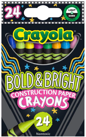 Bold & Bright Construction Paper Crayons 24pk