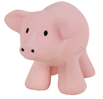 Pig - Natural Rubber Teether Rattle/ Bath Toy