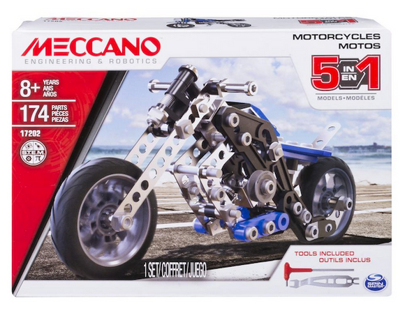 Meccano - 5 in 1 Blue Motorcycle Set