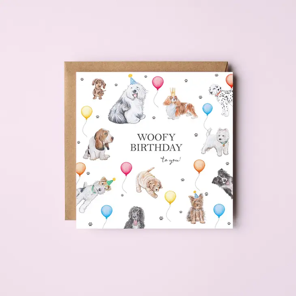 Woofy Dog Design Birthday Card (Happy Birthday)