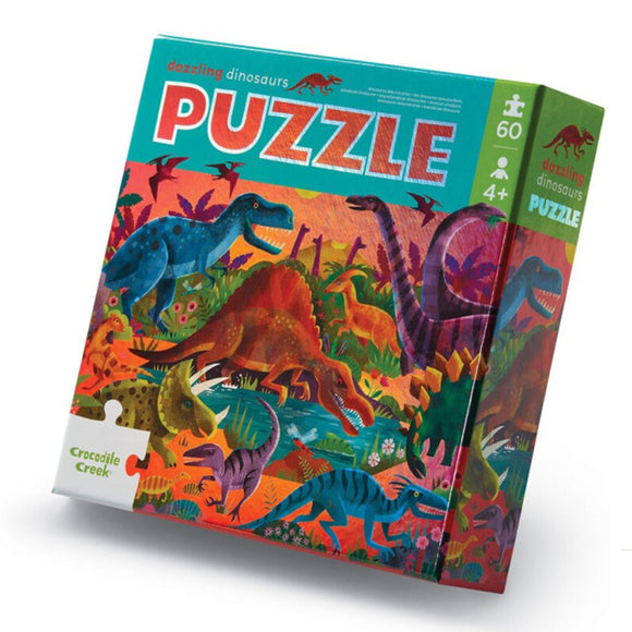60 pc Foil Puzzle - Dazzling Dinosaurs
