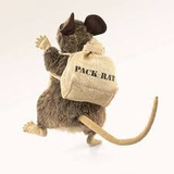 Rat with backpack Puppet