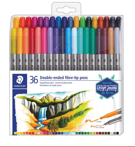 36 Double-Ended Fiber-Tip Markers