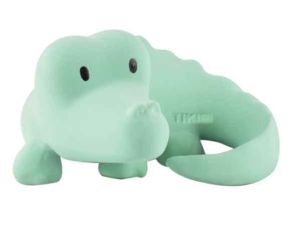 Crocodile - Natural Rubber Teether Rattle/ Bath Toy